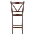 Winsome Wood Victor 2-Piece V-Back Counter Stools, 24-Inch, Brown