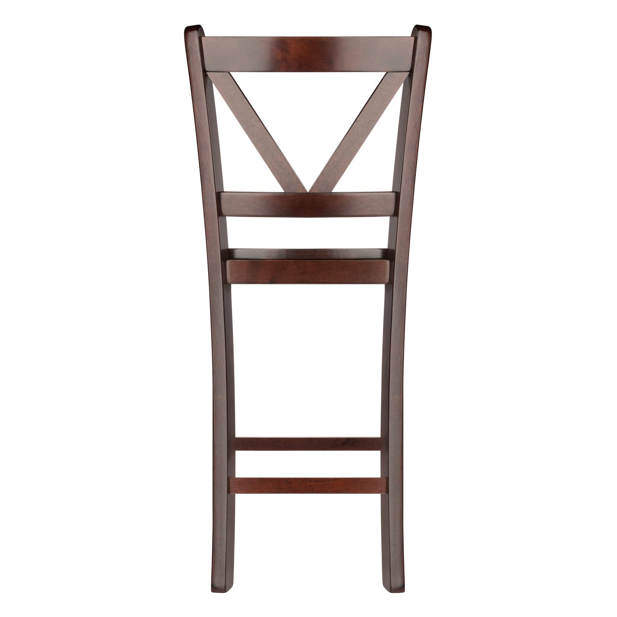 Winsome Wood Victor 2-Piece V-Back Counter Stools, 24-Inch, Brown