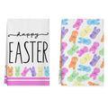 XCHI Happy Easter Colorful Cute Bunny Rabbits Easter Kitchen Towels Dish Towels 18x26 Inch Home Decorations Hand Towels Set of 2