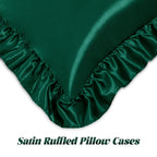 Homiest Ruffle Satin Pillowcase For Hair And Skin, Queen Satin Pillow Covers Silky Pillow Cases Set Of 2, Satin Ruffled Pillowca