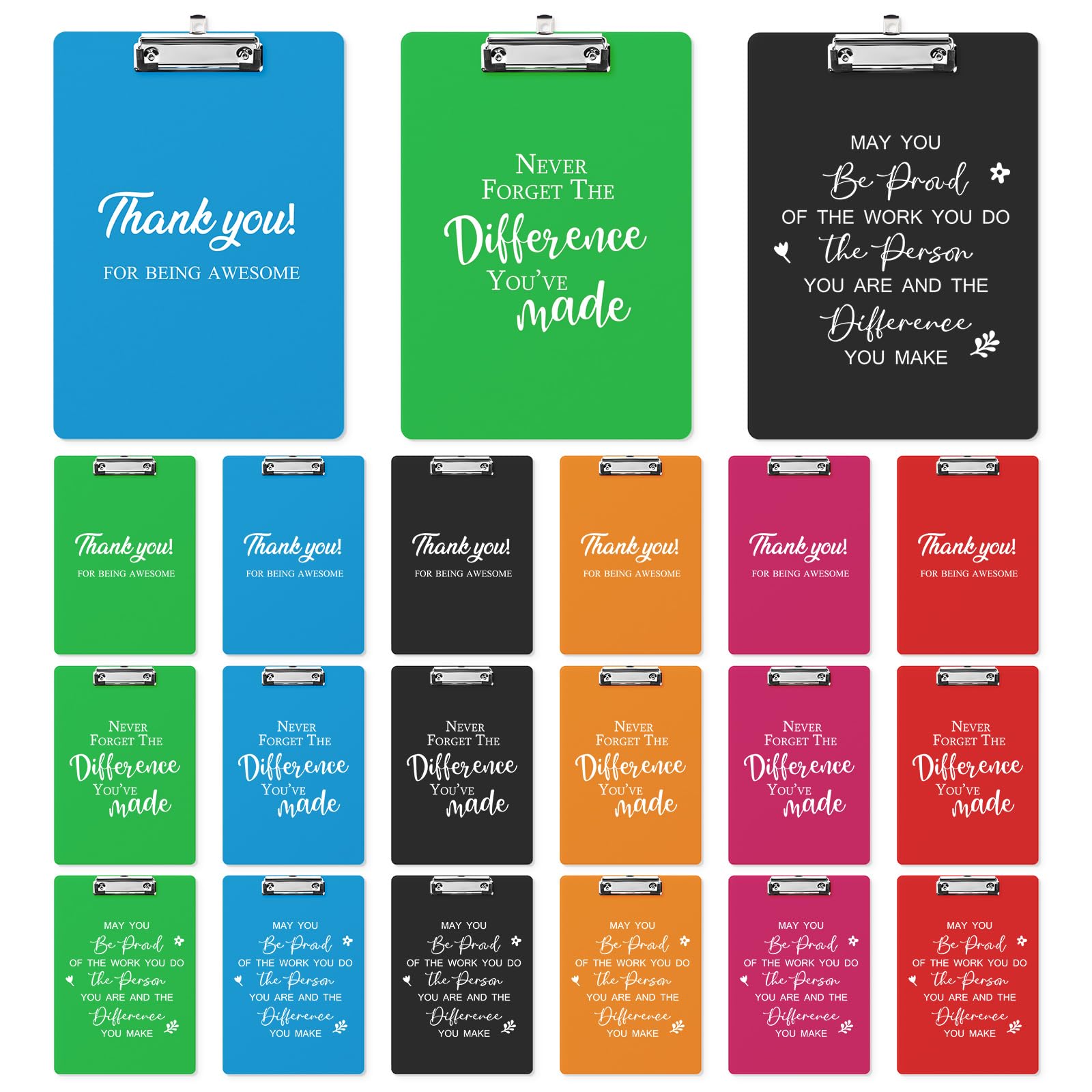 Thyle Employee Appreciation Gift Inspirational Plastic Clip Board Colored Clipboard With Low Profile Clip For School Office Cowo