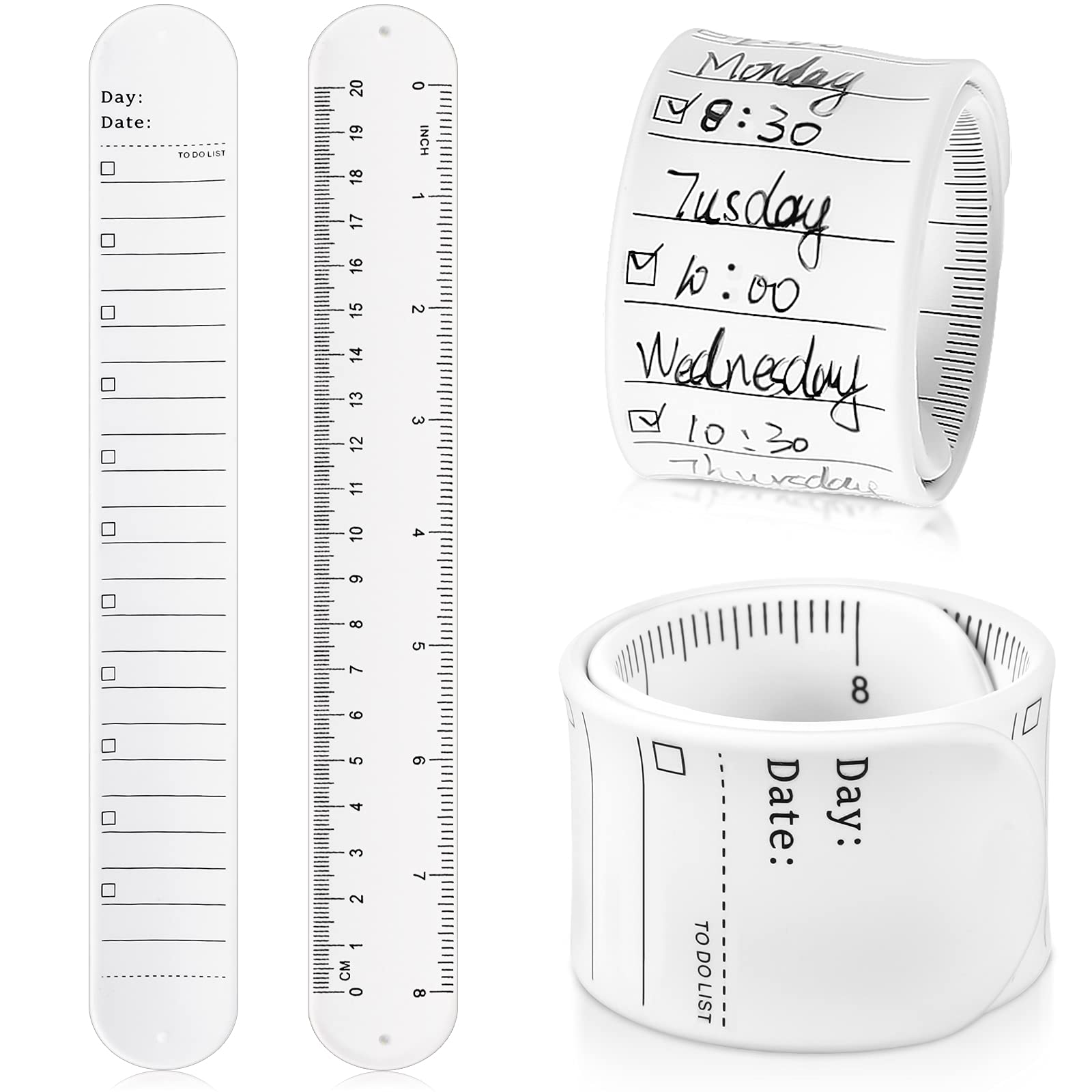 Chuangdi Reusable Silicone Memo Wrist Band Wearable Memo Wristband Waterproof To Do List Slap Bracelets Writable Erasable Strap