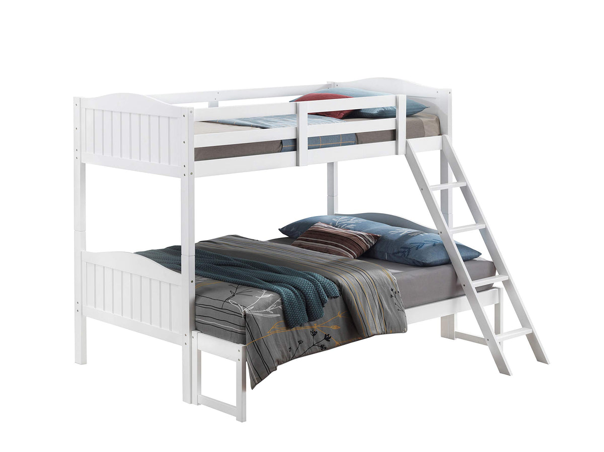 Coaster Home Furnishings Littleton Twin Over Full Bunk Bed with Ladder White