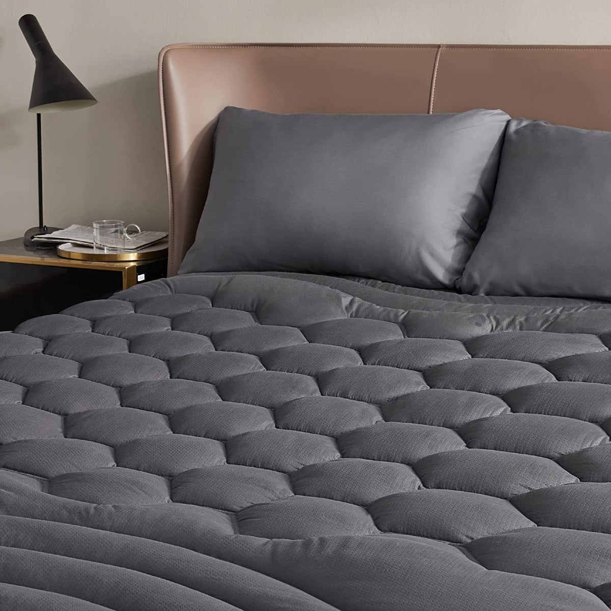 Bedsure Queen Size Mattress Pad - Soft Mattress Cover Padded, Quilted Fitted Mattress Protector With 8-21' Deep Pocket, Breatha