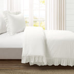 Lush Decor Reyna Ruffle 100% Cotton Duvet Cover Set - 2 Piece Cozy Ruffled Bedding Set - Timeless Elegance And Comfort For Teen