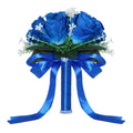 BERYLER Blue Wedding Bouquets for Bride, Bridal Bouquets for Bride Blue Rose, Bridesmaid Bouquets for Wedding, Artificial Flower