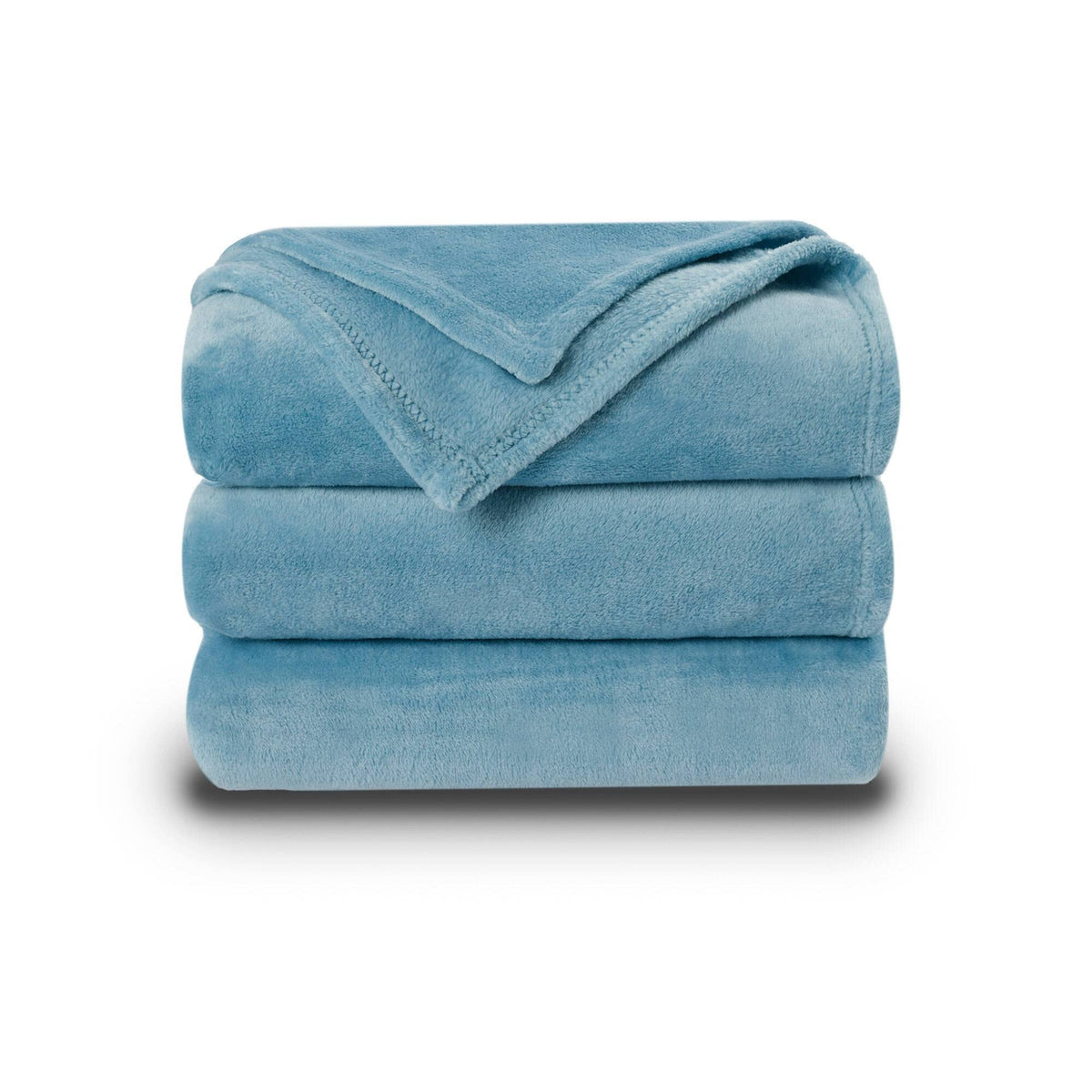 Nanpiper Fleece Blankets Super Soft Flannel King Size Blanket For Bed Luxury Cozy Microfiber Plush Fuzzy Blanket,Light Blue