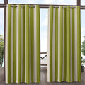 Exclusive Home Canopy Stripe Indoor/Outdoor Grommet Top Curtain Panel, 54''x108'', Kiwi / Sand, Set of 2