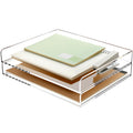 2 Pack- Stackable Paper Letter Tray, A4 File Tray Desk Organizer, Acrylic Desk Organizers And Accessories Sorter, Clear Workspac