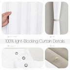 Jilron 100% Blackout Fabric Folding Door Curtain With Magnetic Closure - Accordion Style For Sliding Doors, Closets,Wardrobe And