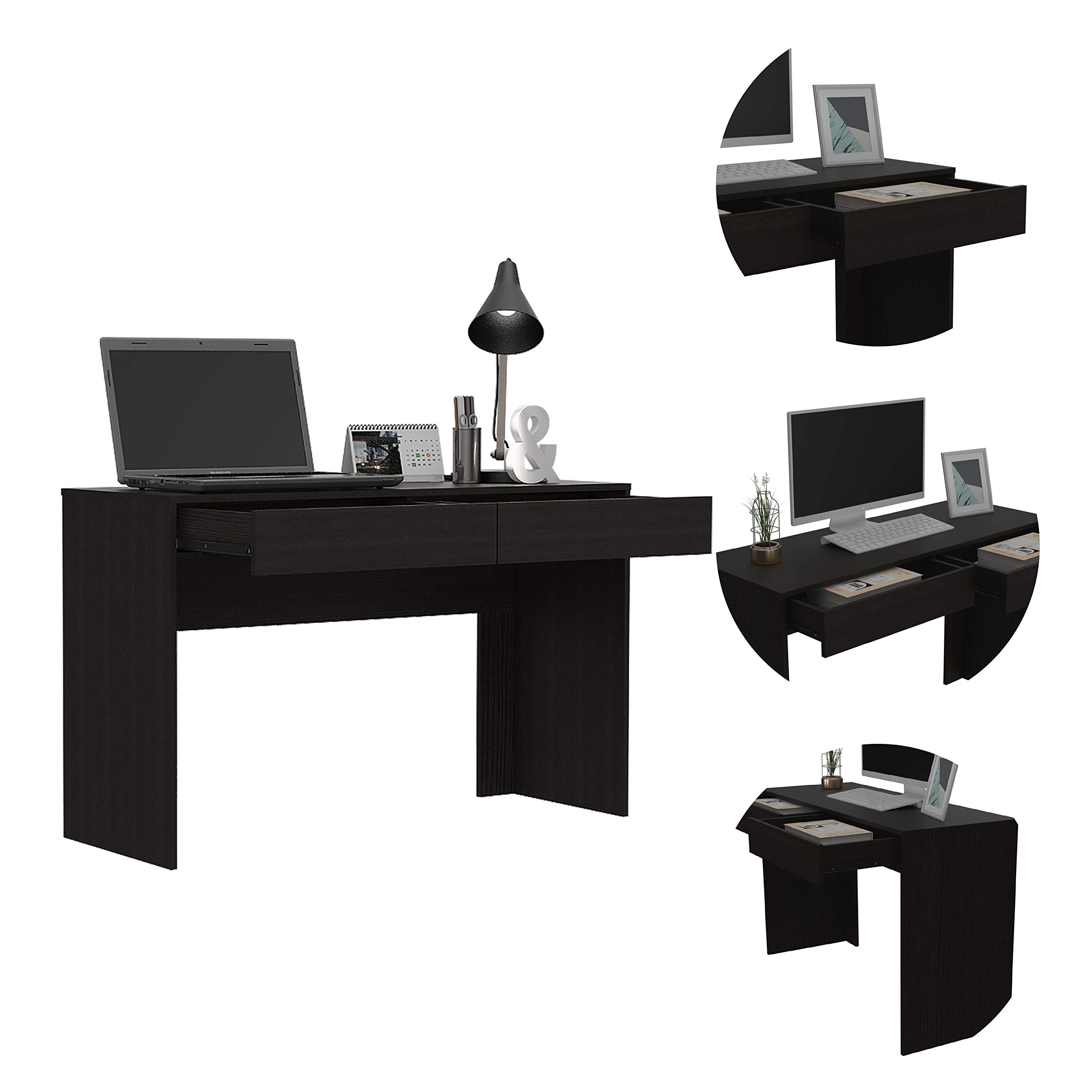 DEPOT E-SHOP Acanto 2 Drawer Writing Computer Desk, 29.5&quot; H, Black, Office