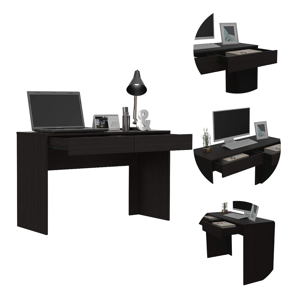 DEPOT E-SHOP Acanto 2 Drawer Writing Computer Desk, 29.5" H, Black, Office