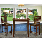 East West Furniture VERN3-MAH-LC Vernon 3 Piece Kitchen Counter Height Dining Set Contains a Square Pub Table and 2 Faux Leather Upholstered Chairs, 36x36 Inch