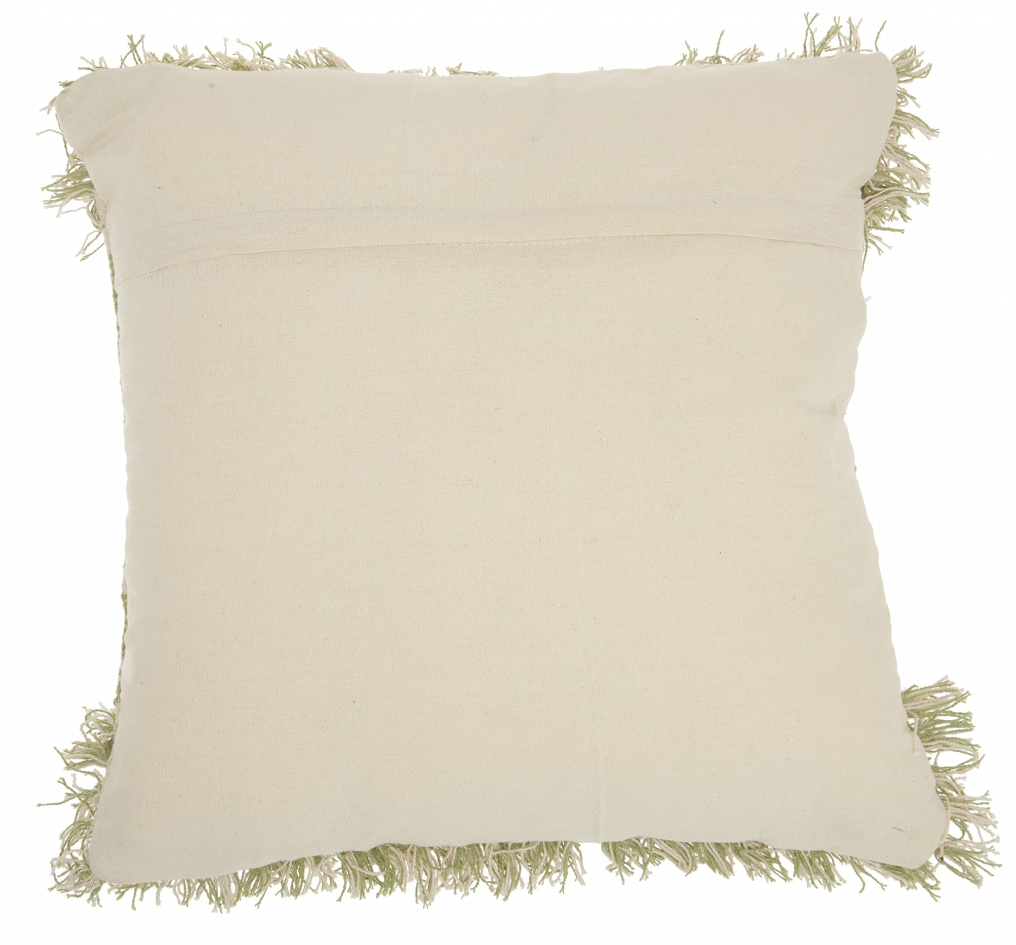 HomeRoots 100% Cotton Sage and Ivory Textured Throw Pillow