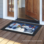 Briarwood Lane Snowman Holiday Cheer Christmas Doormat Lampost Wreath Indoor Outdoor 30' X 18'