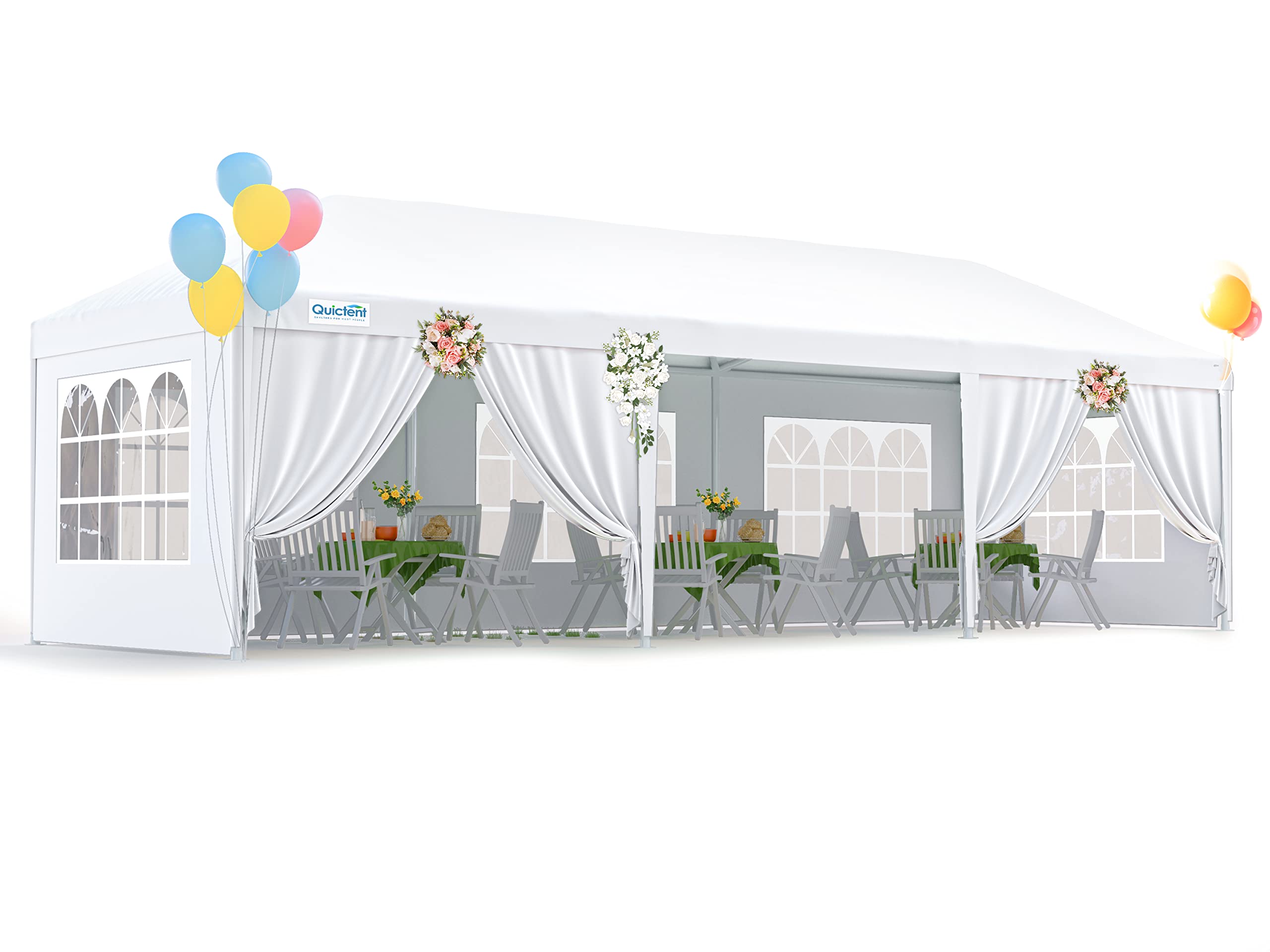 Quictent 10X30 Party Tent Gazebo Wedding Canopy Bbq Shelter Pavilion With Removable Sidewalls & Elegant Church