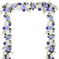 DearHouse 2Pack Artificial Peony Flower Garland - Silk Peony Garland with Purple White Flowers for Wedding Party Table Decoratio