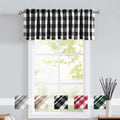 Treatmentex Black White Buffalo Check Valance Curtains For Living Room Kitchen Plaid Check Window Top Valance For Laundry Room 5