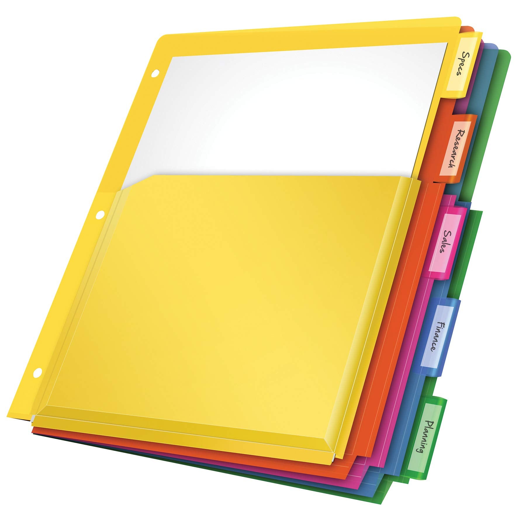 Oxford Expanding Plastic Binder Dividers, Works With 3 Ring Binder, Flexible Front Pockets Expand, 5 Tab, Durable Plastic, Inser