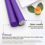 Pickood 10-Inch Tall Dripless Taper Candles Set Of 4 - Purple Tapered Candles, Perfect For Halloween - Smokeless, Unscented, Lon