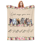 Horse Blanket Horse Decor God Says You Are Throw Blanket Super Warm Soft Plush Lightweight Fleece Flannel Bible Verse Blanket Ho