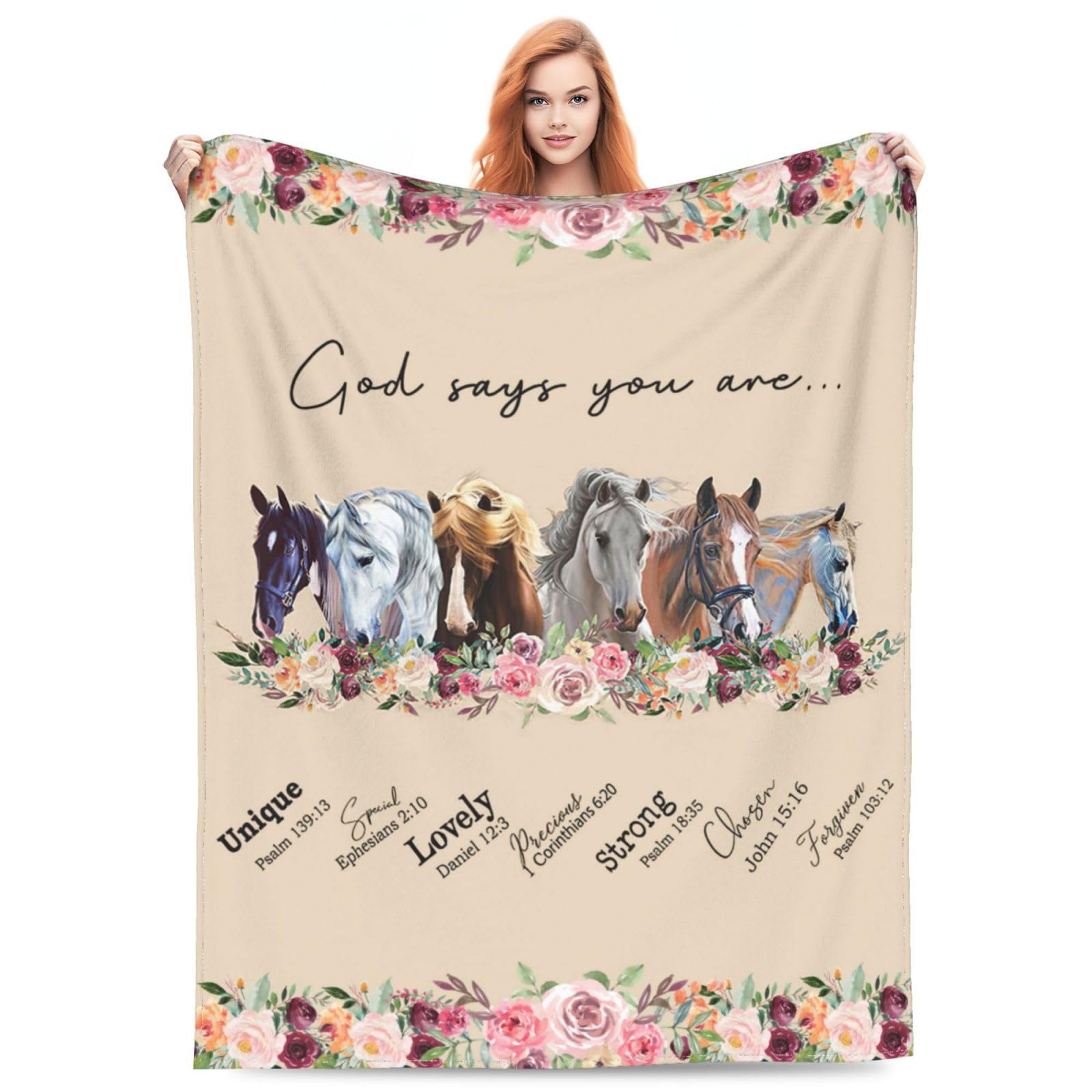Horse Blanket Horse Decor God Says You Are Throw Blanket Super Warm Soft Plush Lightweight Fleece Flannel Bible Verse Blanket Ho