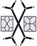 FIBOOMERANG Bed Sheet Straps - Crisscross Fitted Sheet Clips and Sheet Holder Elastic Bands Bedsheet Fasten Suspenders Grippers,