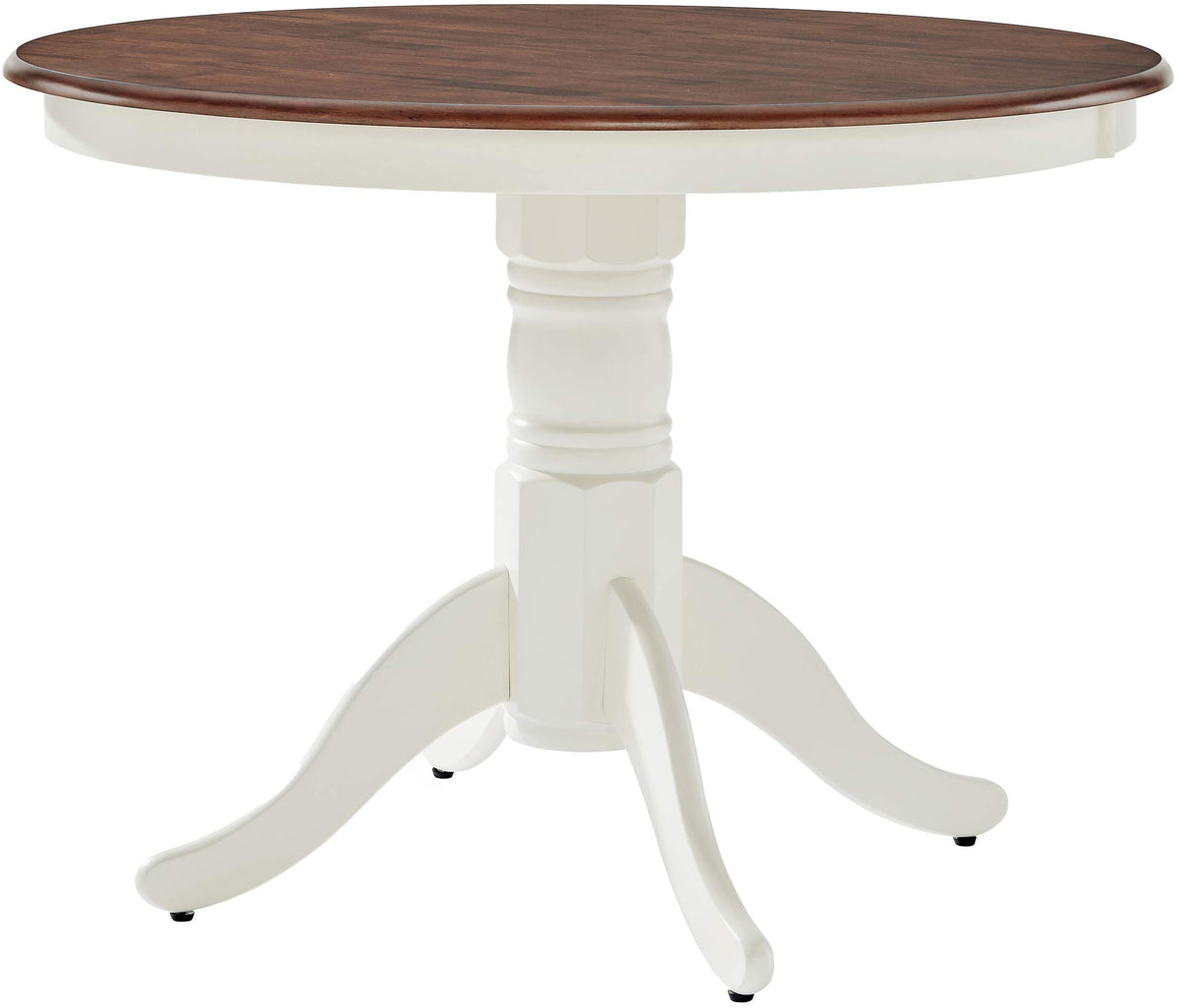 Crosley Furniture Shelby Traditional Round Wood Dining Room Table, Distressed White