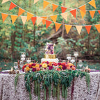 10M/32Ft Triangle Flag Fabric Banner Cotton Pennant Garland Cloth Bunting For Fall Decor Autumn Wedding Birthday Party Thanksgiv
