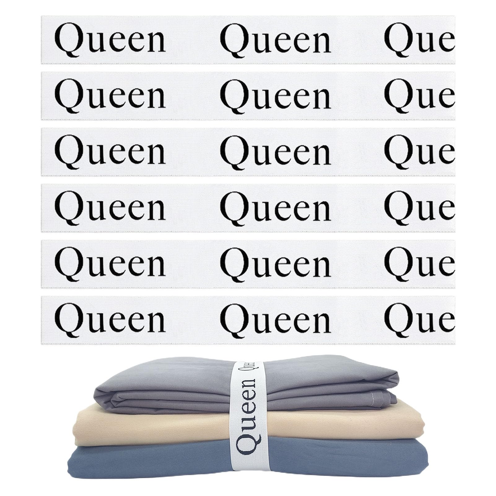 Maletnd 6 Pieces Bed Sheet Organizer Bands, Sheet Organizers And Storage Label Bands, Sheets Organizer For Closet, Sheet Label F