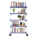 Novatic MultiPurpose Metal Plastic 5 Shelf With Wheel Book Shelf | Spice Rack | Book Stand | Shoe Rack | Cloth Rack | Kitchen O