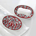 LOOKS FIRST Handmade Ceramic Soap Dish Stand Holder Bathroom soap case Holder Stand, 5 Inch | (Colore Red)