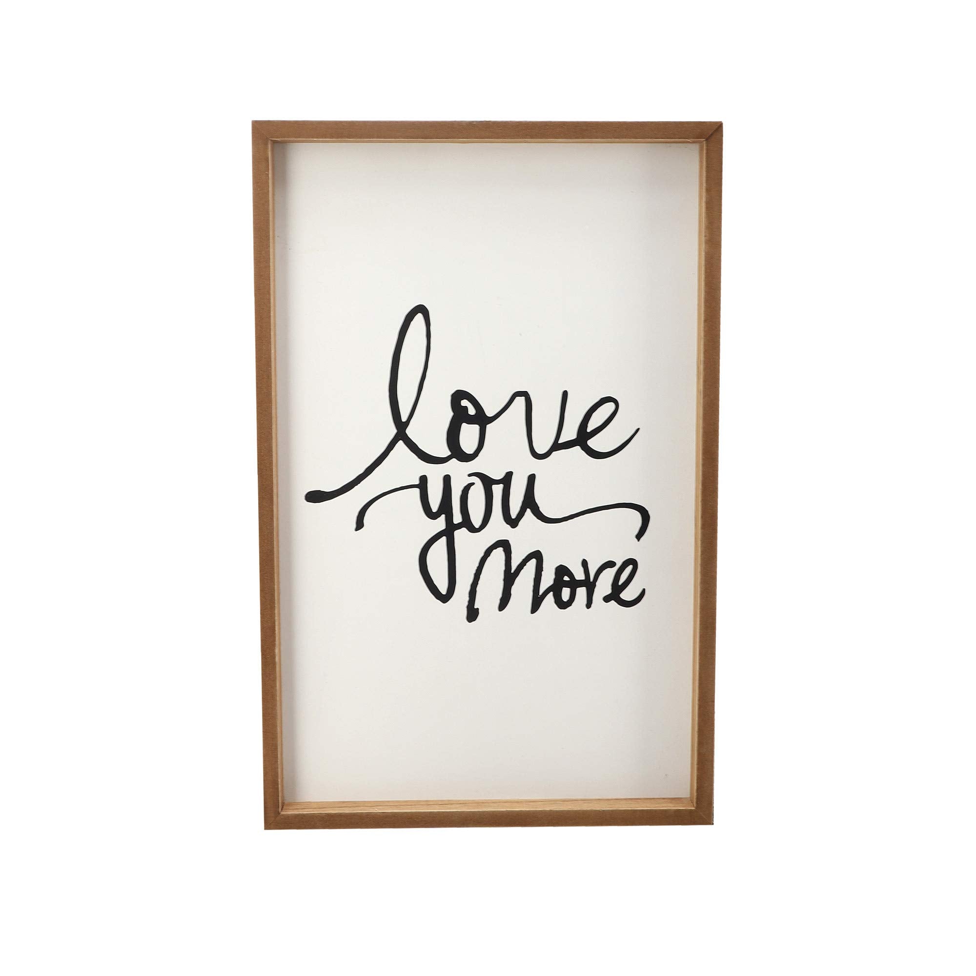 Paris Loft Love You More Framed Wood Sign Plaque|Rustic Wood, Wedding Gifts|Farmhouse Wall Decor 12.3x19''