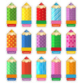 Whaline 30Pcs Colorful Pencil Thick Gel Clings Back to School Window Gel Decals First Day of School Window Clings for School Cla
