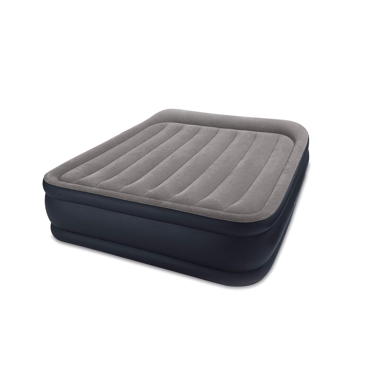 Intex 64135Ep Deluxe Blow Up Comfortable Pillow Rest Raised Air Bed Mattress With Built In Pump, Queen Size