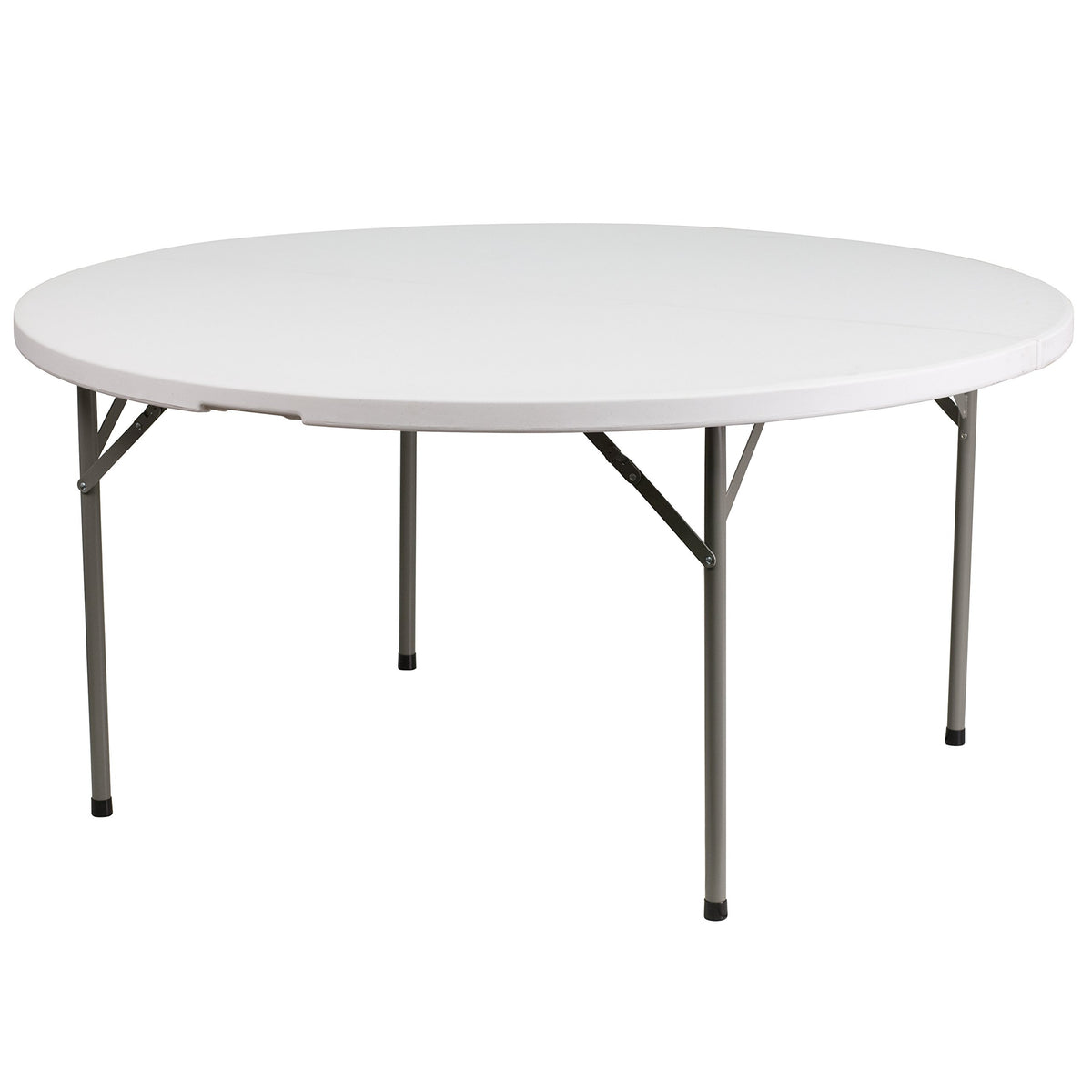 Flash Furniture Elon 5' Round All-Occasion Plastic Folding Event Table, Foldable Portable Banquet Table for Indoor/Outdoor Events, White