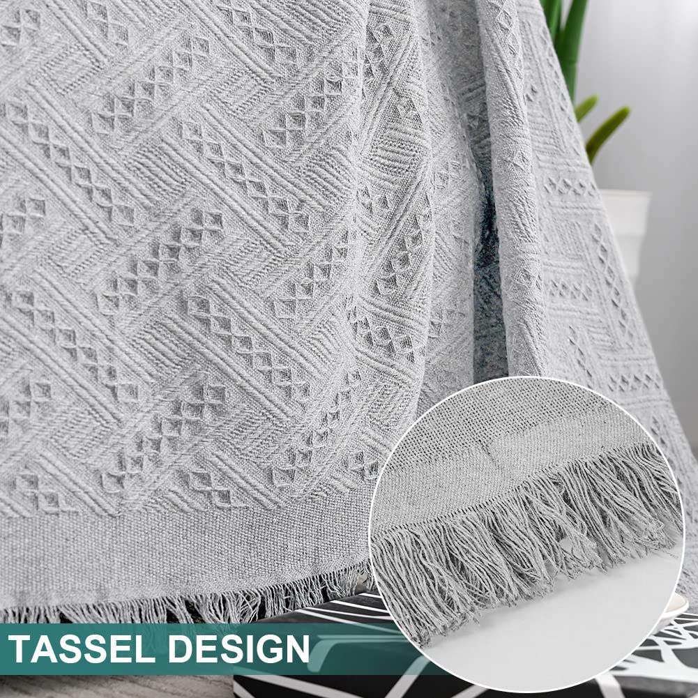 Mysky Home Light Grey Sofa Covers For 3 Cushion Couch Geometrical Couch Cover Living Room Sofa Throws Sofa Slipcovers For Pets, Kids (X-Large, 91' X 118', Light Grey)