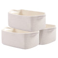OIAHOMY Cotton Rope Baskets, Woven Baskets for Storage, Nursery Storage Baskets, Decorative Storage Bins, Rectangle Storage Bask
