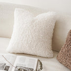 Foindtower 2 Pieces 20X20 Inch White, Faux Fur Throw Pillow Cover Accent Sherpa Pillow Fuzzy Soft Pillowcases Sheepskin Decorati