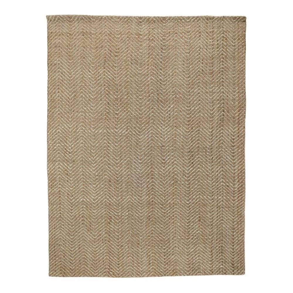 Kosas Home Chevron 108X144 Natural Jute Herringbone Area Rug In Natural/Ivory