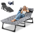 Docred Folding Chaise Lounge Chair, Folding Cot, 5-Position Adjustable Heavy Duty Patio Chaise Lounges For Outside, Poolside, Beach, Lawn, Camping