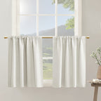 PANELSBURG Cream Short Curtains for Bedroom 24 Inches Long 2 Panels Blackout Rod Pocket Thermal Insulated Privacy Decorative Sma