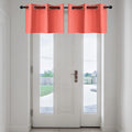 YGO Blackout Valance Tiers for Small Window - Grommet Top Window Treatment Blackout Tiers Panels Drapes for Bedroom (Coral, 2 Pc