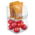 iDesign Stackable Clear Open Front Storage Bin, 2Pack