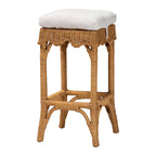 bali & pari Muy Bohemian Scallop Honey Rattan Bar Stool