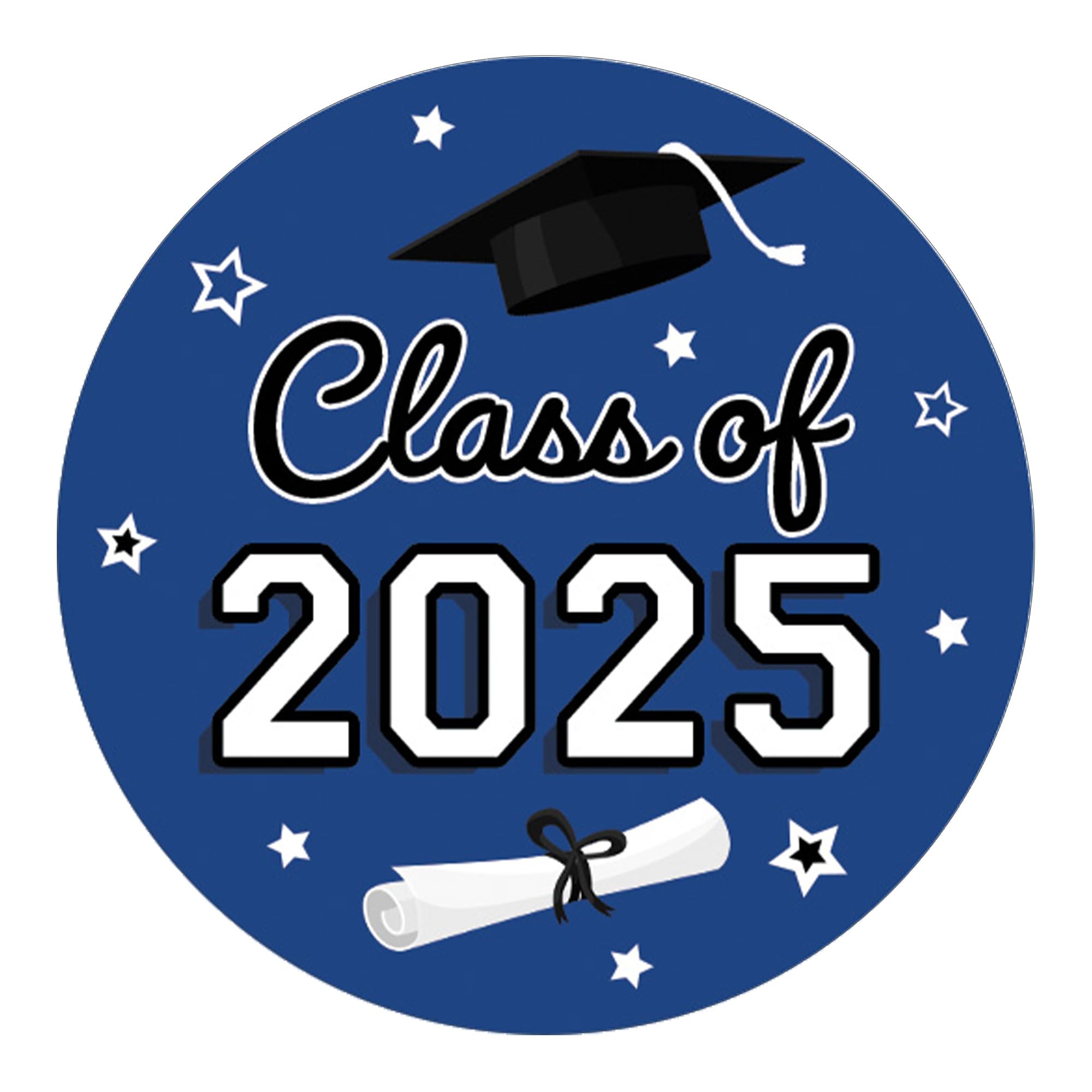 Blue Graduation Party Favors Stickers, Class Of 2025 Graduation Envelope Seals, Candy Stickers - 40 Count