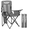 Nazhura 2 Pack Outdoor Camping Chairs Folding/Foldable/Portable with Cooler Pouch, Mesh Backrest and Cup Holder Pocket(Grey, 2 P
