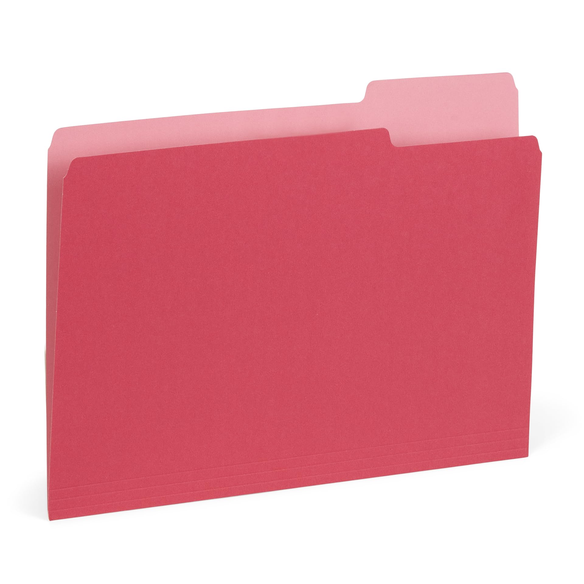 100 Blue Summit Supplies Red File Folders - Two-Tone Red Folders Letter Size With 1/3 Cut Tabs, Durable 11Pt Paper, Holds Letter
