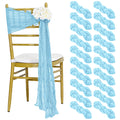 Teruntrue Cheesecloth Chair Sashes Aisle Decorations 20 Packs, Chair Bow Designed Decorative Chair Cover Chair Sashes 108 Inch F