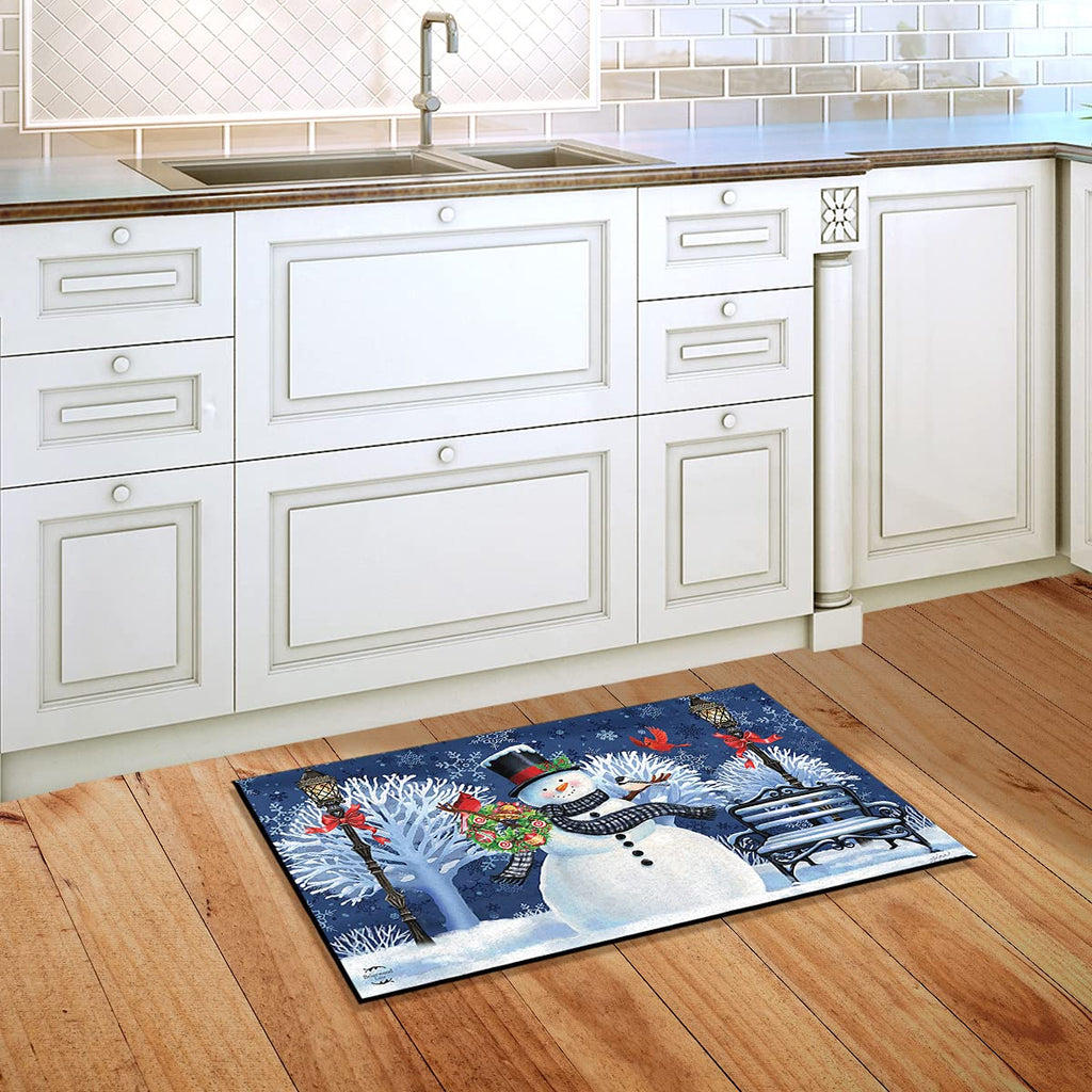 Briarwood Lane Snowman Holiday Cheer Christmas Doormat Lampost Wreath Indoor Outdoor 30' X 18'